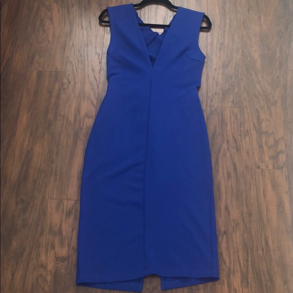 LuLu’s Bodycon Crisscross Back Cobalt Blue Midi
